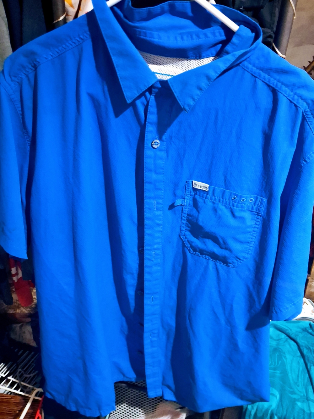 Columbia Men's PFG Tamiami II Short Sleeve Shirt Blue